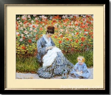 Camille Monet with a child by Claude Monet paintings reproduction